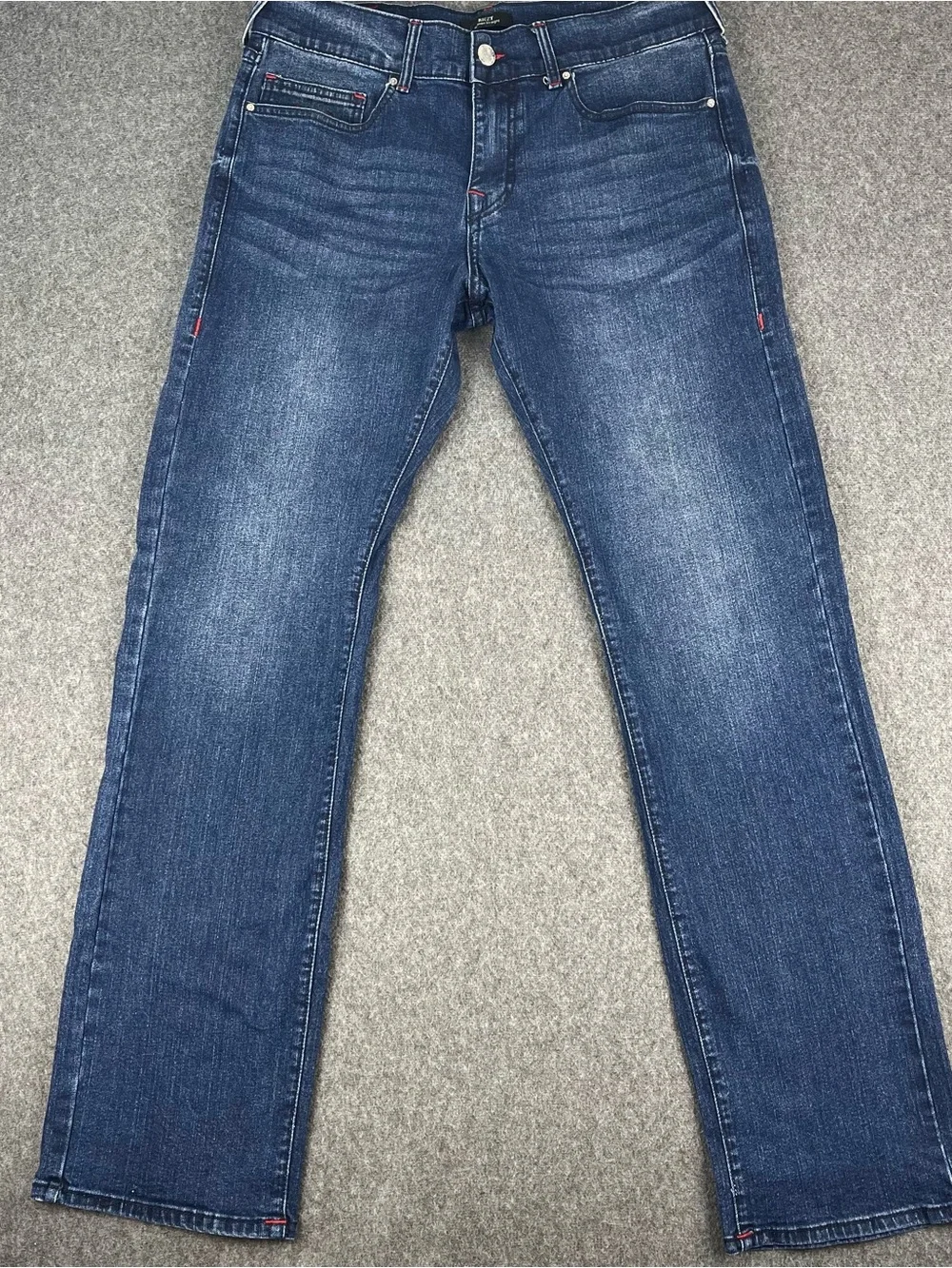 True Religion Men's 36x33 Ricky Relaxed Straight Leg Dark Wash Blue Jeans